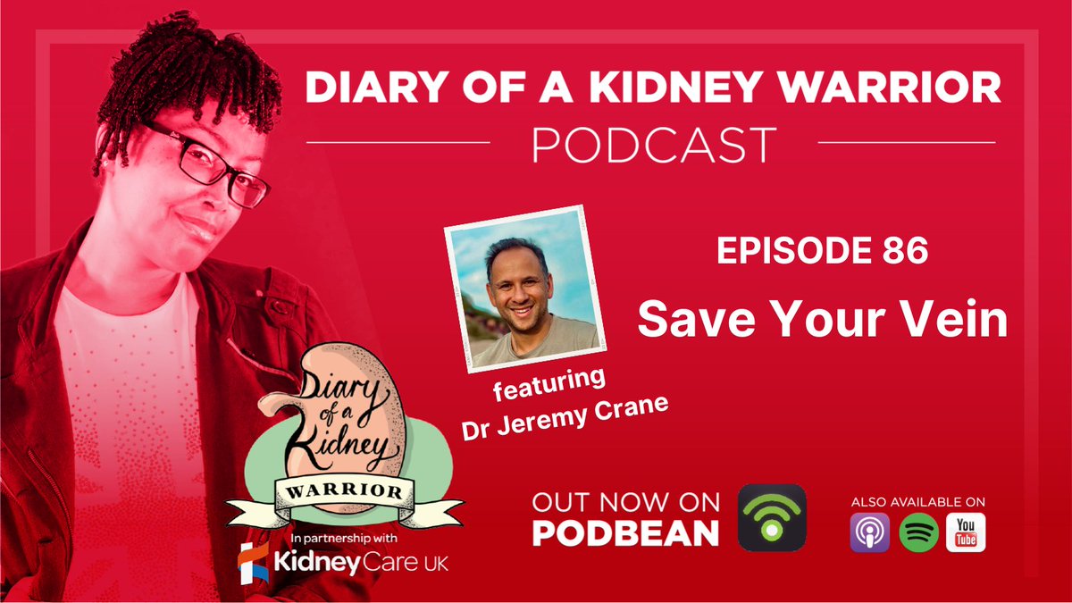 <a href="/BBCBreakfast/">BBC Breakfast</a> Please listen to &amp; share "Save Your Vein" the new ep of
#diaryofakidneywarriorpodcast
ft <a href="/JeremyCraneMD/">Jeremy Crane</a> sharing about vein preservation out now on:
kidneycareuk.org/about-kidney-h…

#nephtwitter #saveyourvein #CKD #kidneydisease <a href="/kidneycareuk/">Kidney Care UK @kidneycareuk.bsky.social</a>