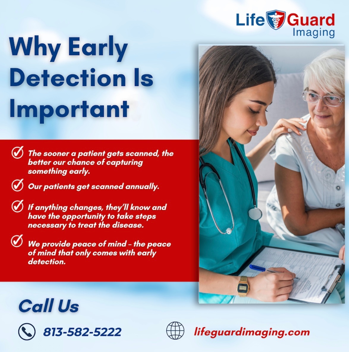 Early detection of heart disease, cancer, and other diseases is so important. Call today and have peace of mind.

#earlydetection #cancer #earlydetectionsaveslives #cancerawareness #health #cancersurvivor #awareness #survivor #prevention #healthcare #heartdisease #hearthealth