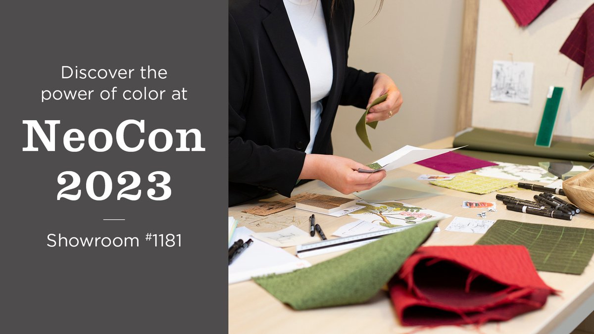 pallastextiles's tweet image. Join us at @NeoCon_Shows this June 12-14 to explore the fascinating realm of color and uncover the endless possibilities of #textiledesign! 🎨🌿✨

Learn more: hubs.la/Q01QHfg80

#neocon2023 #powerofcolor #neoconexhibitor