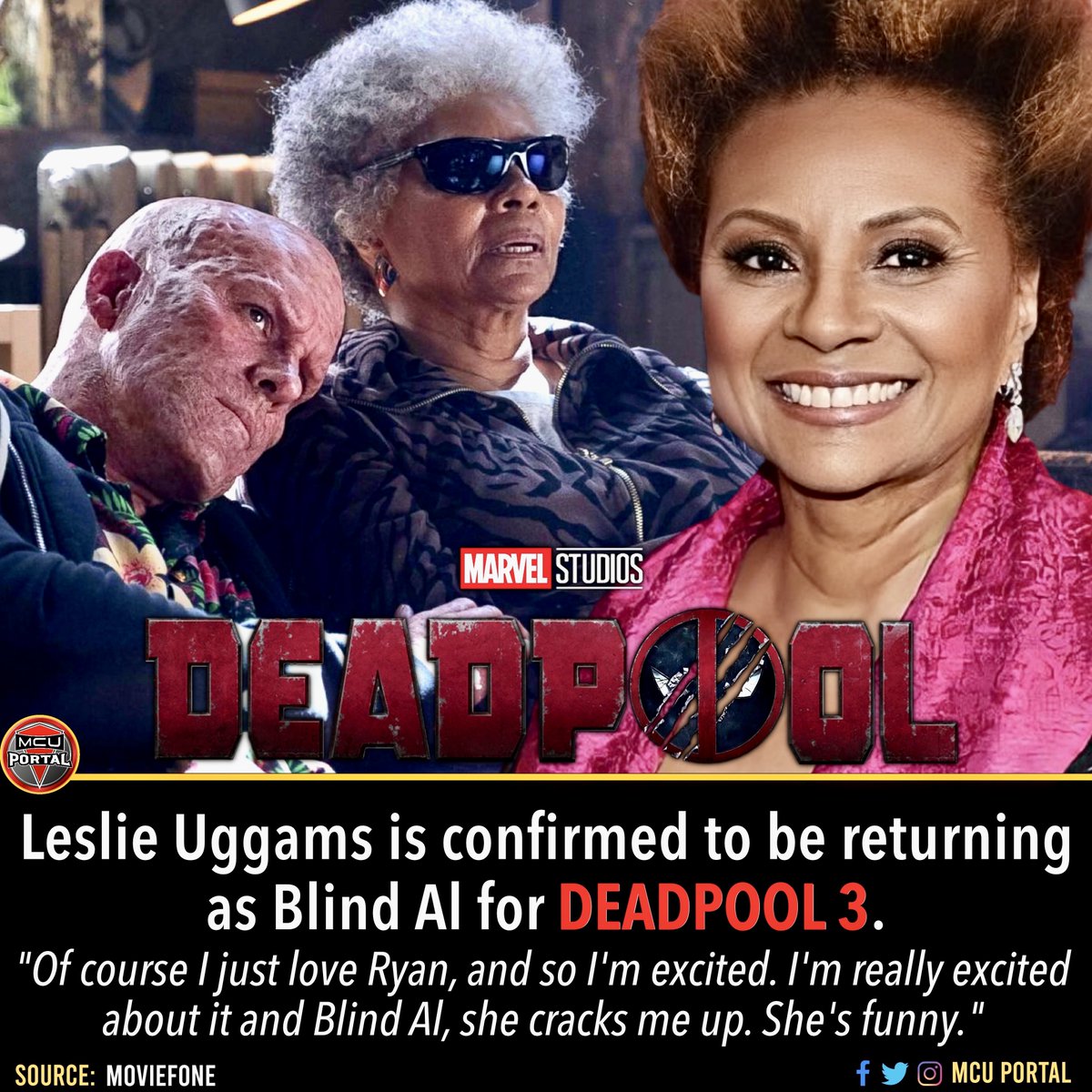 MCU Portal on Twitter: "Blind Al will return in #Deadpool3!😎 Love her