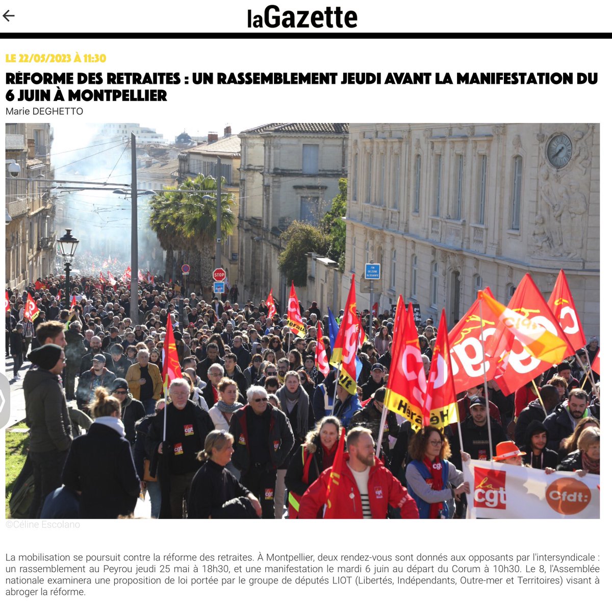 jcbiau's tweet image. #UnionPopulaire #StopRetraiteMacron #6juin #manifestation #montpellier