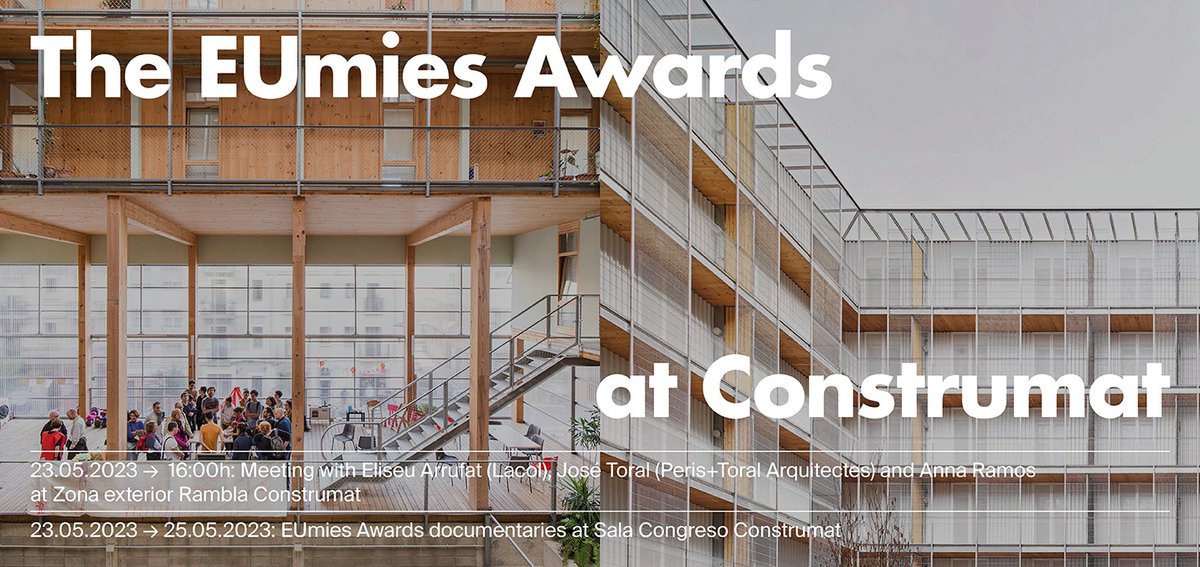 EUmiesAwards's tweet image. The #EUmiesAwards at #Construmat 
🗓️ May 23, 4 p.m.
We invite you to visit @ConstrumatBCN and participate in a meeting with Eliseu Arrufat @lacolarq, José Toral Peris+Toral Arquitectes and @annaramosarq, director of @FundacioMies. 
Request your ticket at🎟fundacio@miesbcn.com