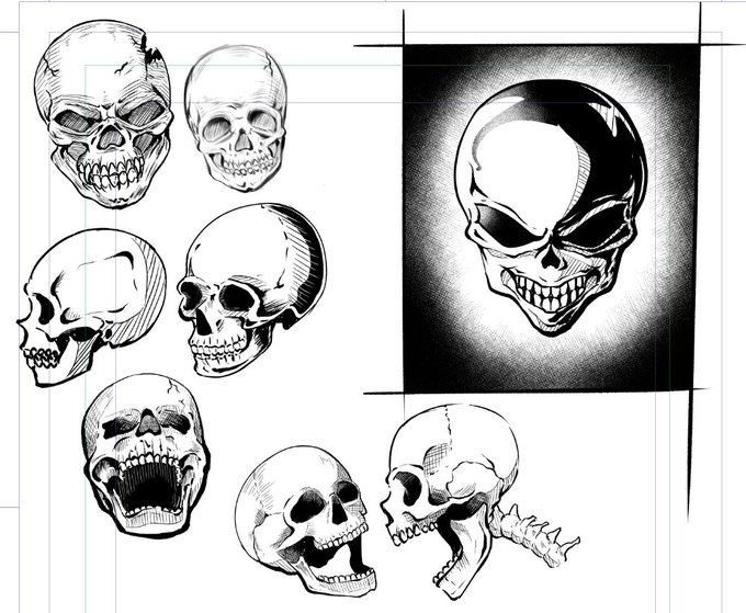 骸骨描くの楽しかった。寝よ 