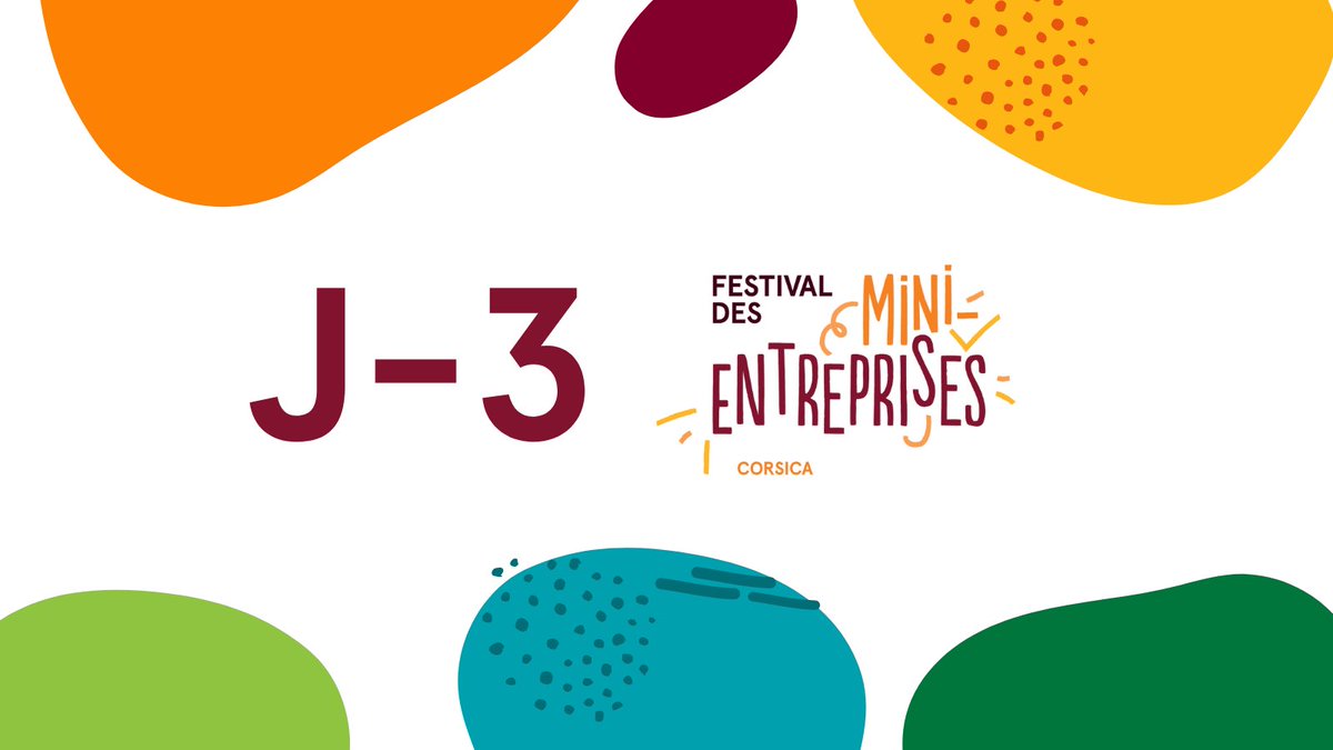 🚀 J-3 en attendant le Festival des Mini-Entreprises® ! 
Préparez-vous à voir 270 jeunes mini-entrepreneurs présenter leurs projets à Ajaccio.
📆Rejoignez-nous le 25 mai à partir de 11h30 jusqu'à 13h30 sur la Place Foch à Ajaccio pour découvrir le marché des Mini-Entrepreneurs !