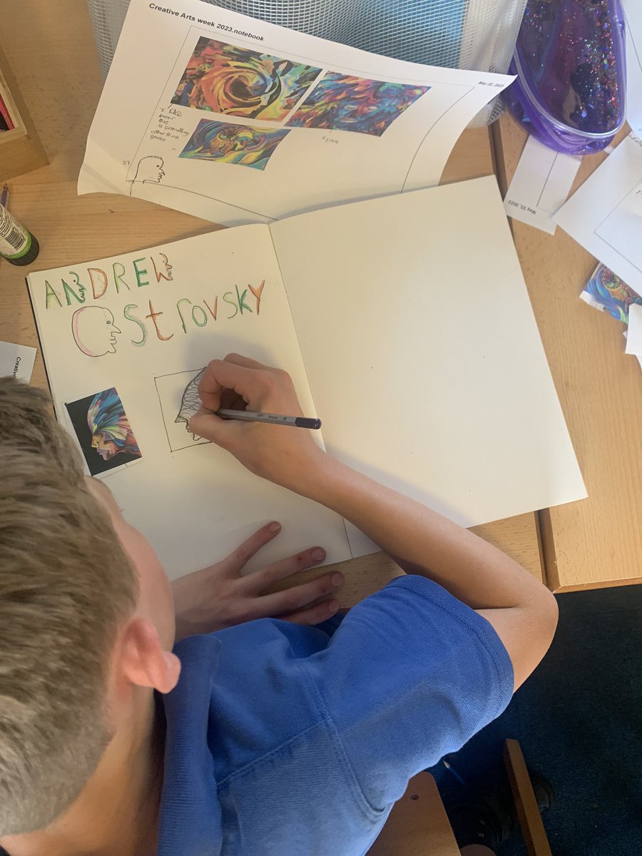 JCAWakefield's tweet image. Year 6 have been learning about the work of @agsandrew4, thinking about how his work links to well-being and reflecting on what his ideas may have been when creating his pieces. #Art #BranchingOut #CreativeArtsWeek