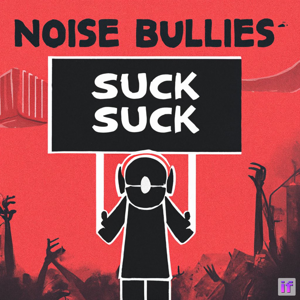 Noise bullies suck. #noisebully #ai #aiart #stablediffusion #deepfloyd #aiartcommunity #aiartist #mentalhealth #loveshaw Peace and productive work has been very elusive lately. Hopefully we'll get our homes and health back soon. @DCPoliceDept could enforce the law. Thoughts?