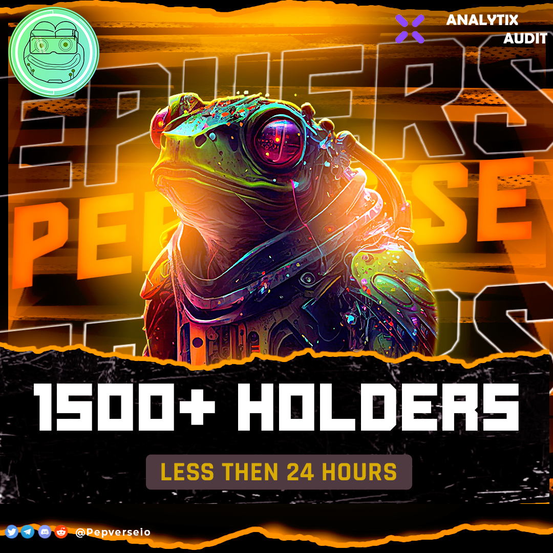 Pepverse is growing overnight we are not even 24h old project and hit 1500+ holders target is 5000k holders in next 48 hours 
<a href="/CoinMarketCap/">CoinMarketCap</a> 

Stake your PepVerse tokens and earn 1500% reward: stake.pepverse.io