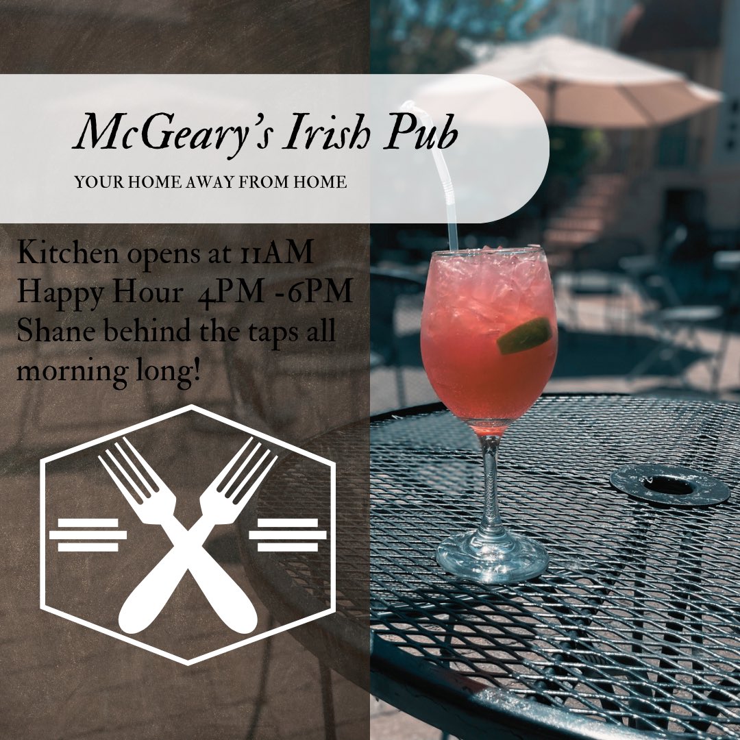 Cure your Monday blues by coming by for lunch or swinging in for happy hour! We always look forward to see your smiling faces! #McGearys #IrishPub #DowntownAlbany #MondayBlues #HappyHour #LunchSpecials