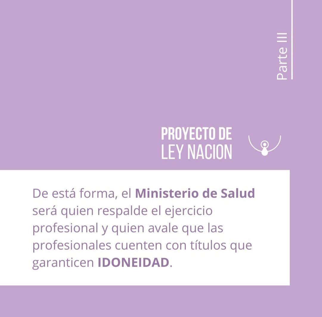 LeyDePuerisYa's tweet photo. A través del Artículo 6, del #ProyectoDeLeyNación, mencionamos una vez más la importancia de contar con profesionales altamente capacitadas en instituciones acreditas para tal fin.

#LeyDePuericultorasYa
#UniónDePuericultoras
#MinisterioDeSalud https://t.co/4apQR8B6Rs