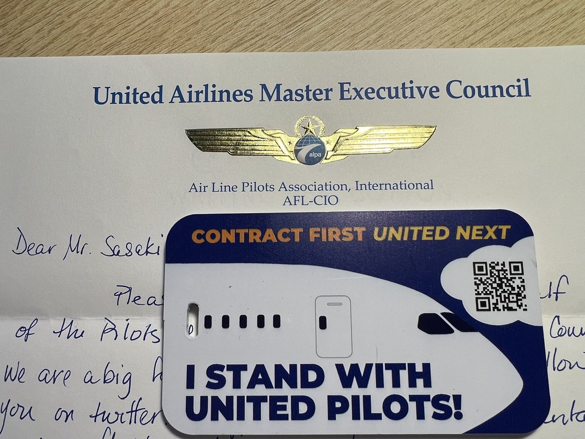 50+ years and millions of miles, my loyalty is to the people of <a href="/united/">United Airlines</a>, as much as the brand/product. Time for a fair contract! Honored to put this on my bag! Thank you <a href="/UnitedPilots/">United Airlines Pilots</a>! <a href="/ALPAPilots/">Air Line Pilots Association</a>. #unitedpilots #avgeek #pilot #globalservices #frequentflyer #businesstravel