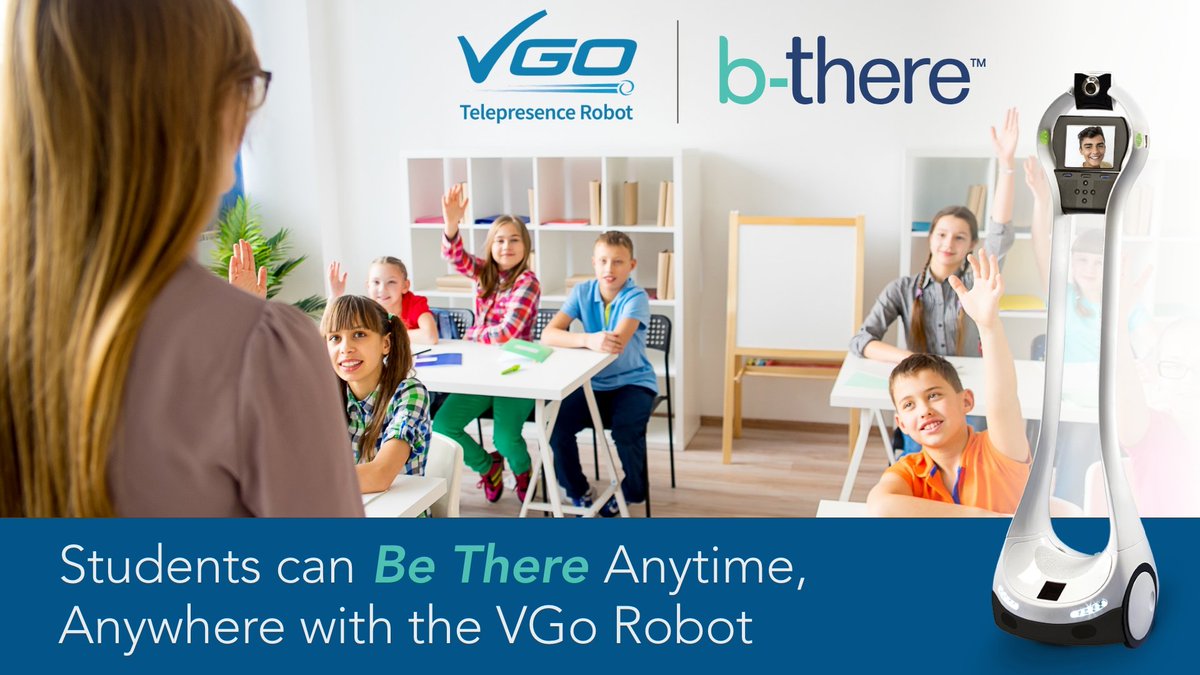 Don't miss our end of school year special rates for the #VGo #Telepresence #Robot. Students can join their peers and participate virtually in the classroom using the #VGo as their physical presence. hubs.la/Q01QHpq_0
<a href="/VecnaInc/">Vecna</a> #VGoforEducation #VirtualEducation #TryourVGo