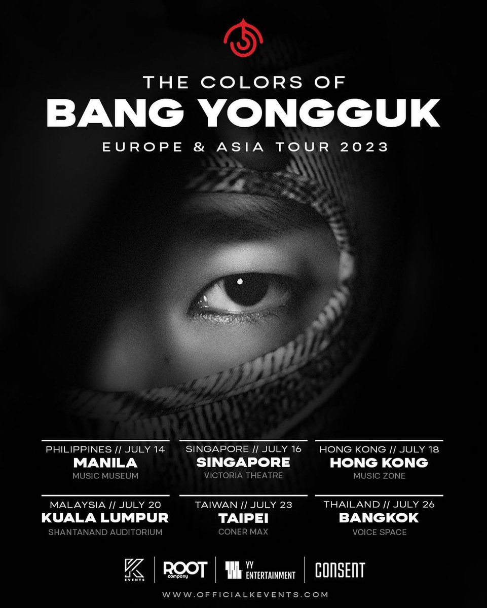 THE COLORS OF BANG YONGGUK ASIA TOUR

Asia r u ready to get crazy? MANILA | 🎫 SALE  on May 26, 2023

 #BANGYONGGUK #방용국#THECOLORSTOUR #THECOLORSOFBANG_ASIA #OFFICIALKEVENTS 
#ROOTOFFICIAL_KR