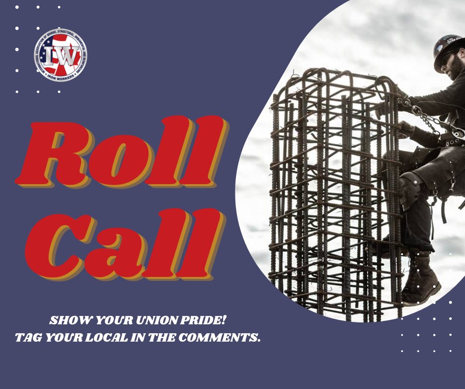 TheIronworkers's tweet photo. ROLL CALL! Show us your #UNIONPRIDE! Retweet with your Local and comment. #unionironworker https://t.co/Jb61IcBx1w