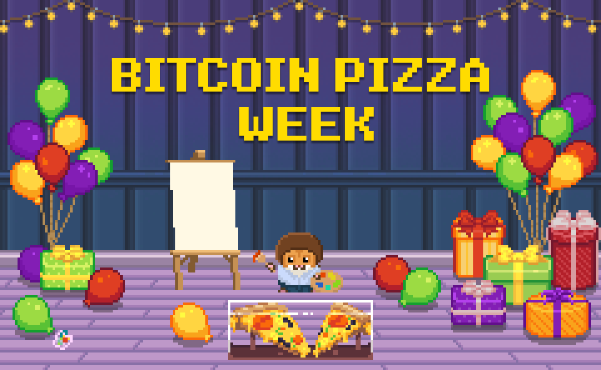 rollercoin_com's tweet image. Draw a Hamster enjoying #BitcoinPizzа and win a Salami Twister 🍕 + RollerCoin Merch! 👕

Let the Birthday Celebrations begin 🥳

To enter:

1⃣ Draw a Hamster with a pizza 🐹🍕
Any type of art is accepted, but pixel art is preferred 😉

2⃣ Share your art on Twitter with hashtags:…