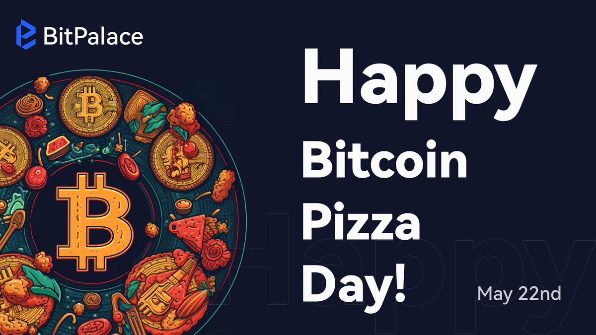 bitpalace_ai's tweet photo. 🎉 Happy #BitcoinPizzaDay!
Celebrating the historic moment when 10K #BTC were used to buy 2 pizzas, marking the first real-world #cryptocurrency purchase. From those early days to now, #Bitcoin has come a long way! 🍕🍕
A toast & slices of pizza to progress from #BitPalace! 🚀 https://t.co/Q6DlRLzEBA