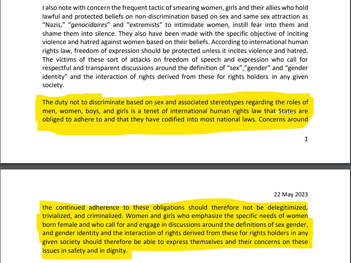 JoPhoenix1's tweet photo. BOOM!

Statement by the UN Special Rapporteur on Violence Against Women and Girls, Reem Alsalem. 

https://t.co/ViNl8vGrPT

It is unequivocal in condemning the silencing, harassment and failure to protect women and girls for raising questions about gender identity. https://t.co/TnT9YdQ2L1