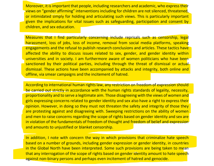 JoPhoenix1's tweet photo. BOOM!

Statement by the UN Special Rapporteur on Violence Against Women and Girls, Reem Alsalem. 

https://t.co/ViNl8vGrPT

It is unequivocal in condemning the silencing, harassment and failure to protect women and girls for raising questions about gender identity. https://t.co/TnT9YdQ2L1