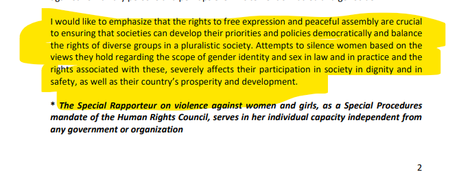 JoPhoenix1's tweet photo. BOOM!

Statement by the UN Special Rapporteur on Violence Against Women and Girls, Reem Alsalem. 

https://t.co/ViNl8vGrPT

It is unequivocal in condemning the silencing, harassment and failure to protect women and girls for raising questions about gender identity. https://t.co/TnT9YdQ2L1