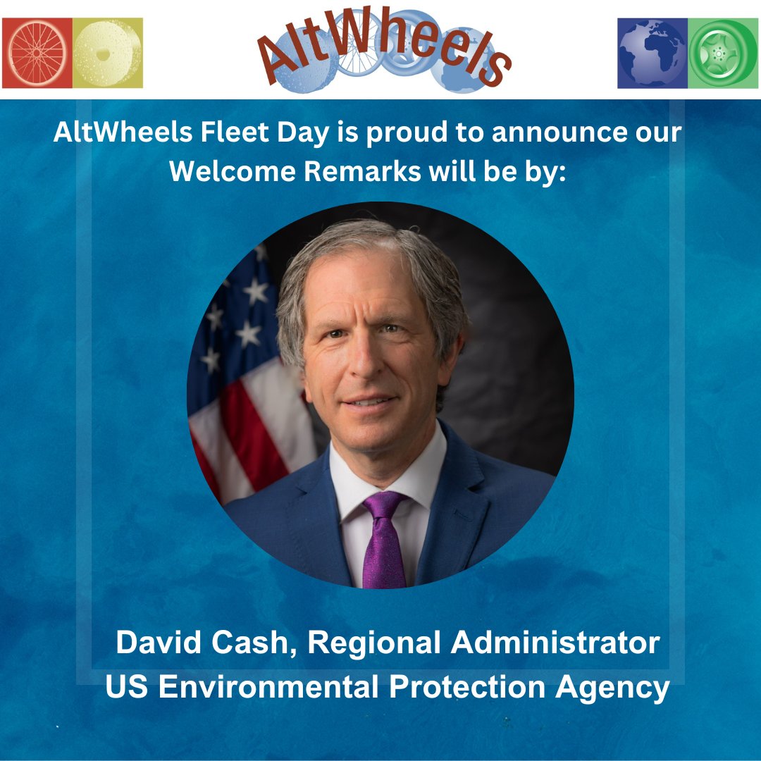 AltWheelsOrg's tweet photo. We are pleased to announce that our Welcome Remarks at this year's AltWheels Fleet Day will be by David W. Cash of U.S. EPA - New England Region. David Cash helped AltWheels out to create the MIT caravan from Larz Anderson at our very first Fleet Day back in 2003. https://t.co/D7zQwR8IlB