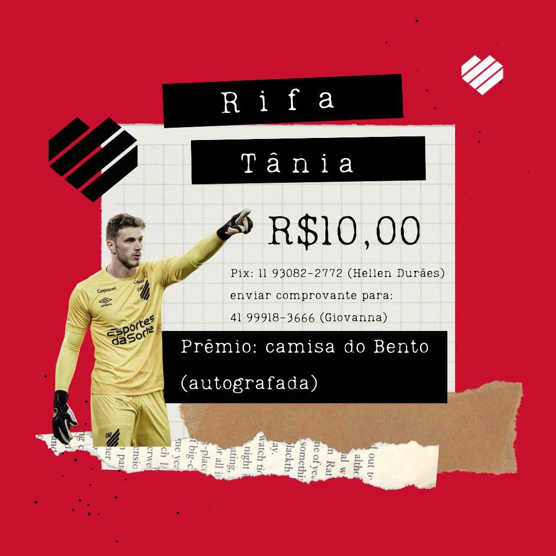 A atleticana Tânia Ramos está fazendo tratamento de um tipo de câncer raro e precisa urgentemente realizar um exame de alto custo

Estamos promovendo uma rifa de uma camisa autografada do <a href="/Bentokrepski/">Bento Krepski</a> para ajudar

O sorteio será realizado na nossa página do Instagram dia 02/06