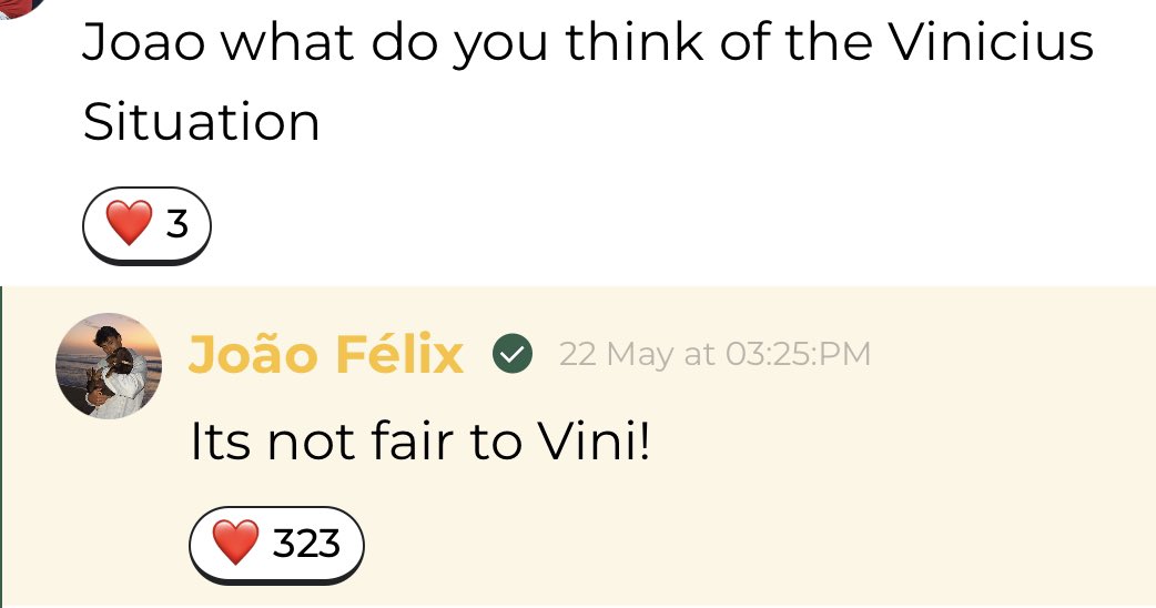 CFCDaily's tweet photo. Joao Felix response to a question with the disgraceful abuse towards Vini Jr. [@TheResidncy] https://t.co/yqNwJSCjy4
