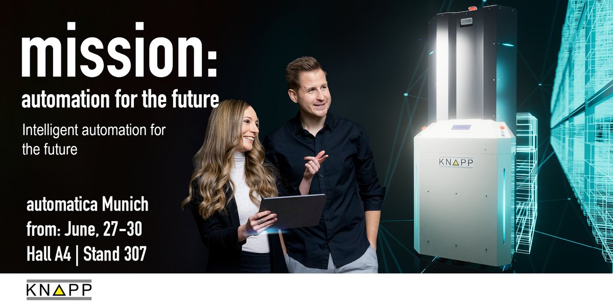 KNAPP_AG_de's tweet image. Mission: Automation for the future! This is our motto for the automatica 2023 in Munich. Experience live how our scalable transport and warehouse solutions future-proof your business. Visit us at exhibition stand 307 in hall A4 from June, 27-30. #makingcomplexitysimple #amr #agv