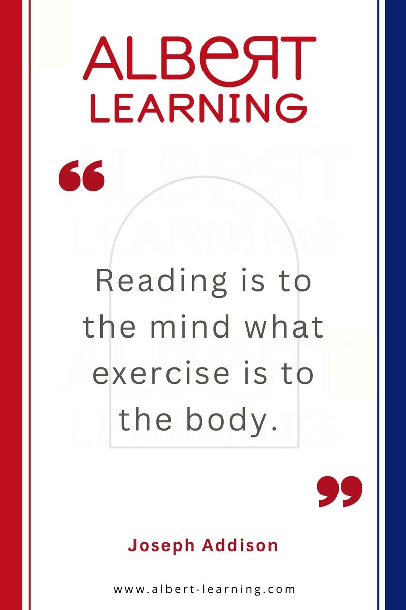 Albert_Learning's tweet image. A little inspiration to brighten up your day.
&quot;Reading is to the mind what exercise is to the body.&quot;
-Joseph Addison
#JosephAddison #quote #LanguageLearning