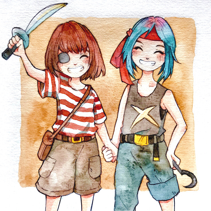 LifeIsStrange's tweet photo. Argh! Monday's are tough, but they're nothing against pirate power!

This gorgeous watercolor of Max and Chloe is by Tumblr artist karanapwnzfaces!

If you have any fan art you've been working on, we'd love to see it! https://t.co/IlKoZTnlsV