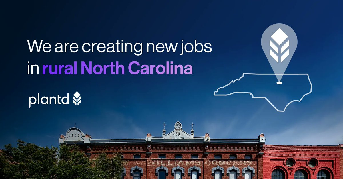 Located by Interstate 85, Plantd is creating its production facility in Oxford, North Carolina: a small rural town a few miles north from the tech-focused and high-growth Raleigh-Durham metropolitan area.

#RuralNC #EconomicDevelopment #Sustainability