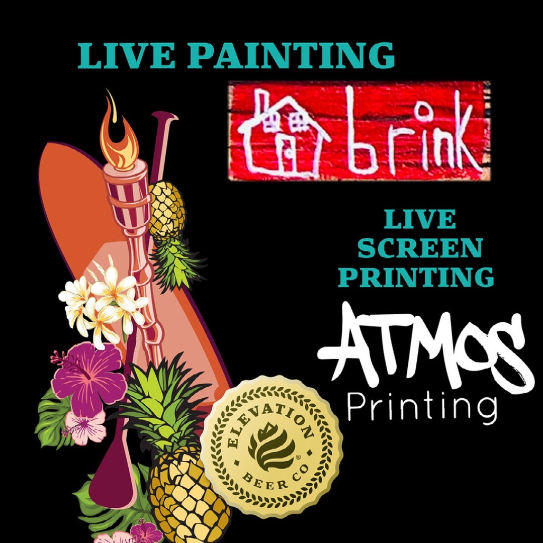 Get the drop on souvenir shirts printed live by @atmosprinting and hang ten with @brinkleymessickart while he paints a unique piece en plein aire. It’ll be a gas!