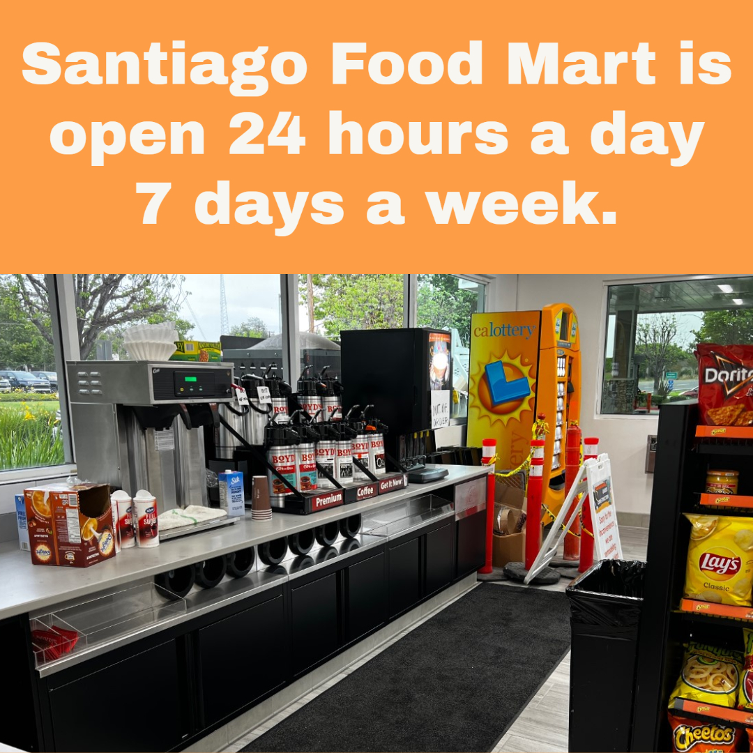 Santiago76CA's tweet photo. Santiago Food Mart is open 24 hours a day 7 days a week. 1-714-541-3883  #SantiagoFoodMart #carwash #fillup #foodmart https://t.co/fUJGEnDb9p