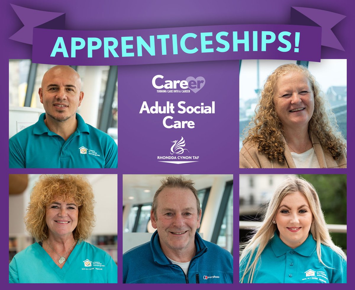 RCTCouncil's tweet photo. We are #RECRUITING for Apprenticeships within our Adult Care Services Department!💜

⭐Apprentice - Daytime Opportunities Support
⭐Apprentice - Social Care (Service Areas include Day Services, Extra Care, Residential Homes, Respite, Support at Home)

https://t.co/ERVNqSBmFh https://t.co/A9LJh9KGnC