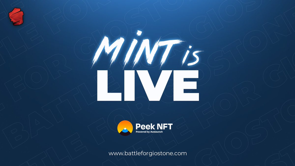 The Battle For Giostone Plutus Collection is LIVE on <a href="/Peek_NFT/">Peek NFT</a>! 🔺

1000 Genesis Heroes, blessed with the power of the Giostone have answered the call of war. ⚔️

Get yours now! 👇

peek.avalaunch.app