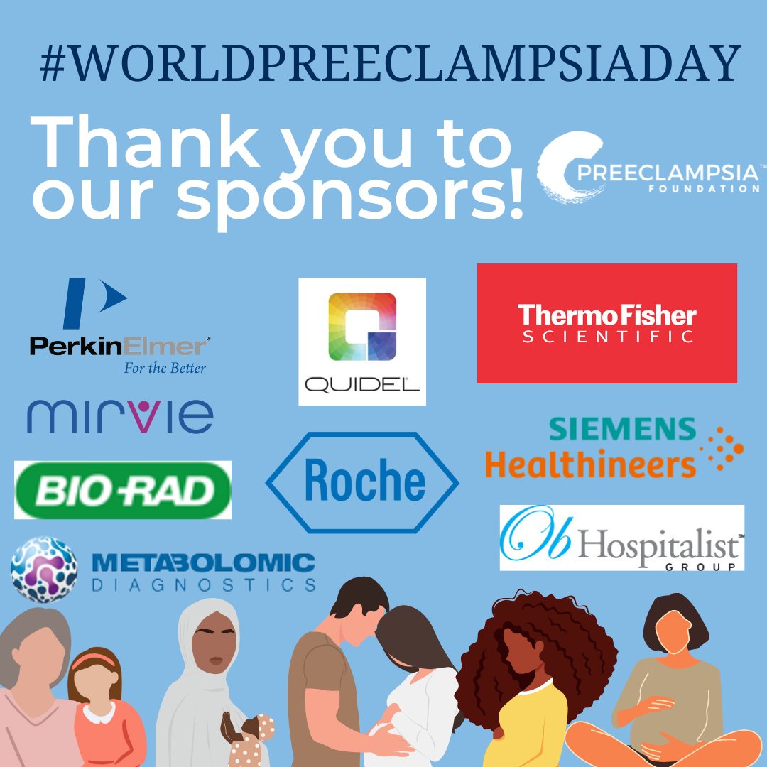 preeclampsia's tweet photo. On #WorldPreeclampsiaDay, we recognize our valued Corporate Partners for their generous support improving the lives of our precious moms &amp; babies@PerkinElmer @QuidelDX_Europe @thermofisher @MirvieDx @BioRadLifeSci @Roche @SiemensHealth @MetDX Ob Hospitalist Group https://t.co/WLxO6mdGFX