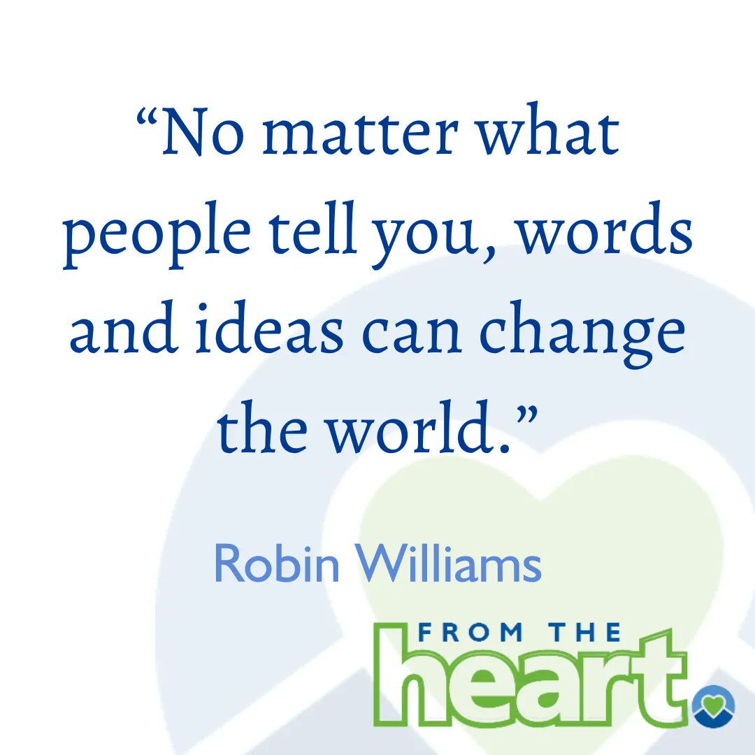 RMHFoundation's tweet photo. "No matter what people tell you, words and ideas can change the world." - Robin Williams ๐ก #quotesfromtheheart #quotes #inspirationalquotes #motivationalquotes #robinwilliams #robinwilliamsquotes #ridgemeadows #mapleridge #pittmeadows https://t.co/9aq8G8UUzy