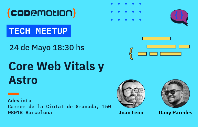 CodemoMadrid's tweet photo. En dos días estamos en Barcelona en nuestro #CodemotionMeetup
¿Te has apuntado ya?
https://t.co/Y1VmsJdGz2
@AdevintaSpain 📍 
🎤@nucliweb &amp; @danywalls 
📆 El 24 de mayo
💻 #CoreWebVitals y #Astro
🕐 18:30 https://t.co/OevfUopARl