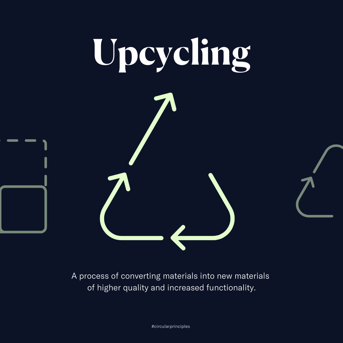 Upcycling offers a sustainable alternative to traditional waste management practices by transforming waste into valuable products and reducing the demand for virgin materials.

#embedcircularity #circularprinciples