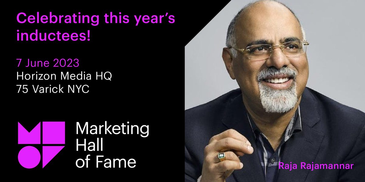 MarketingHoF's tweet photo. We are so excited to spotlight one of our four 2023 MHoF inductees this week. Raja Rajamannar, Mastercard’s Chief Marketing &amp; Communications Officer.

Purchase your tickets now https://t.co/mc0Vl2rh3h to the biggest marketing event of the year!  #MHoF23 #AMANewYork https://t.co/rwoZx9f0aC