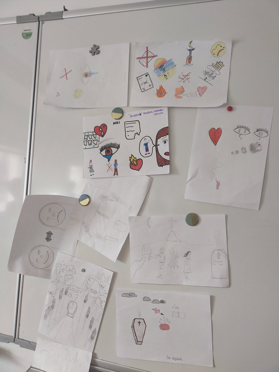 4eFantastiques's tweet photo. Les élèves de 4e du collège Saint Benoît à Champtoceaux ont mis en dessin leur interprétation personnelle des poèmes lyriques de Marceline Desbordes Valmore et de Louise Labé. #poesie #LouiseLabé #MarcelineDesbordesValmore #pedagogy #Lyrisme https://t.co/7VwwG0mdl8