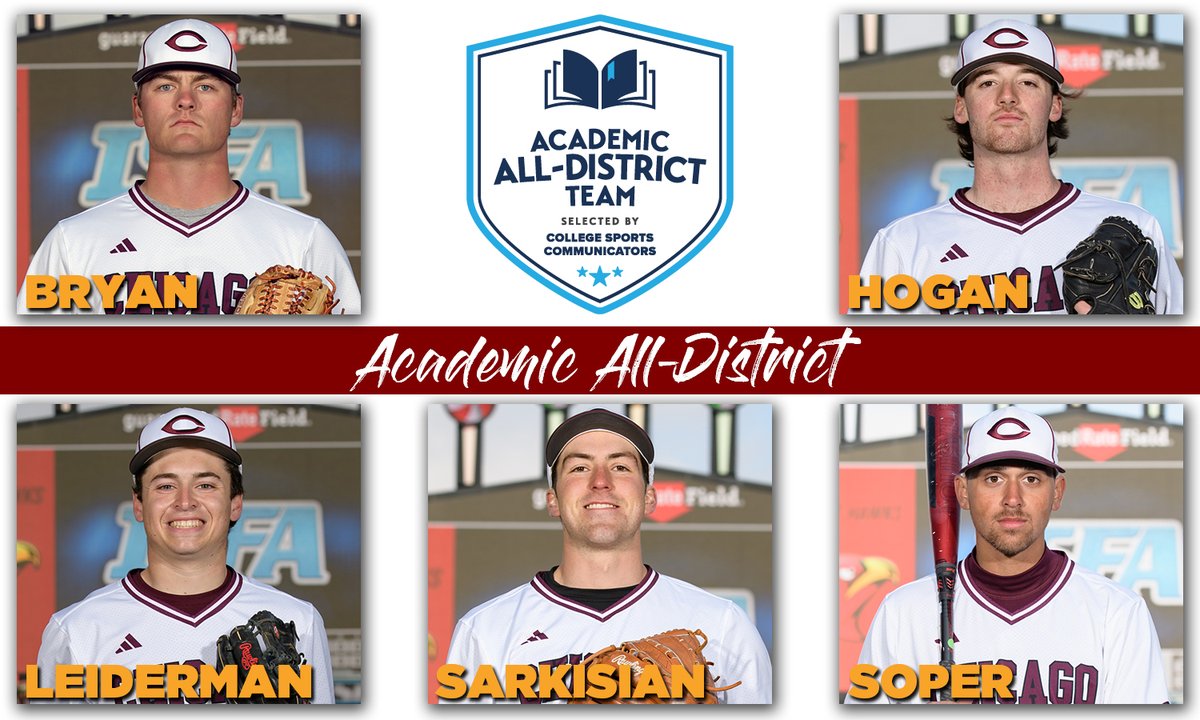 The UChicago baseball team totaled five honorees on the 2023 Academic All-District Team, as selected by the College Sports Communicators (CSC). #MaroonMade <a href="/UofCbaseball/">UofCbaseball</a> 
athletics.uchicago.edu/sports/bsb/202…