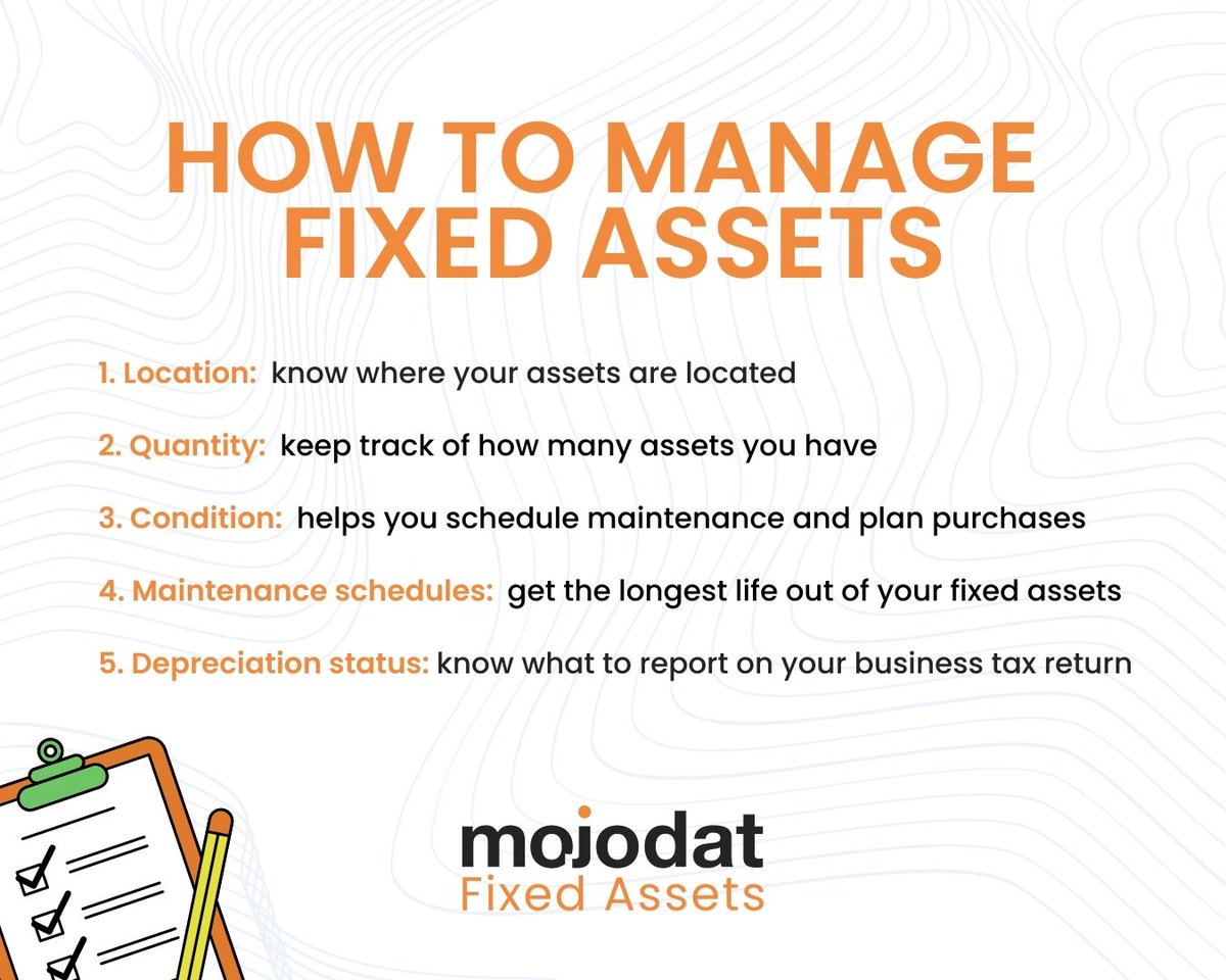 5 steps to manage your Fixed Assets: manage asset lifecycle and track company-owned assets. 

#transtek #mojodatfixedassets #mojodat #assettrackingsystem #assettrackingsoftware  #assettrackingcloud #fixedassetmanagementsystem #fixedassetmanagementsoftware