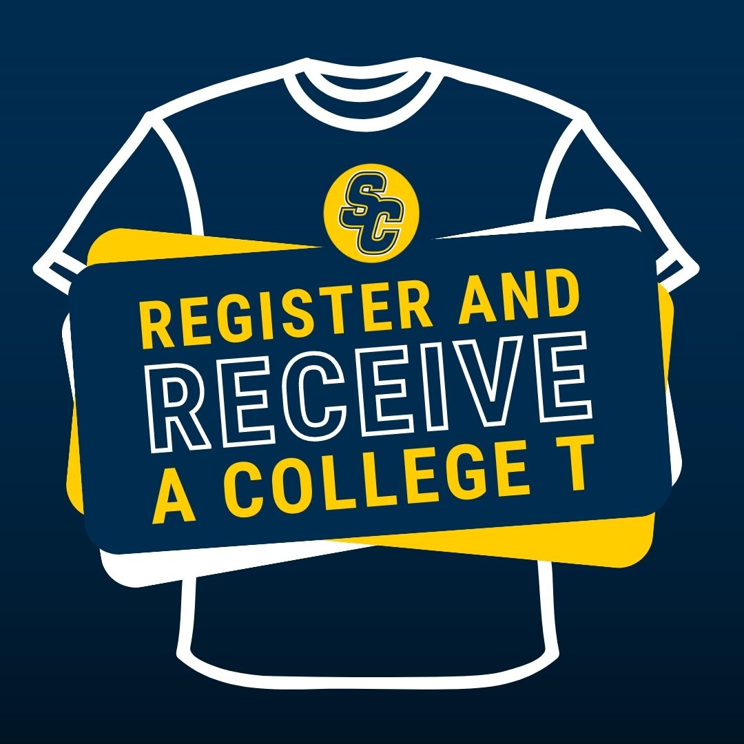 followSC4's tweet photo. Register for fall classes, receive a College T-shirt! Register in the Welcome Center btw 8 a.m.-4:30 p.m. Mon.-Fri., online at https://t.co/GwxNOQJAnW or https://t.co/217ymZTOC6. Schedule an appt.: https://t.co/ssq8t09riv. 
Already registered? Pick up T in Welcome Center! https://t.co/FLNf3RPmUM