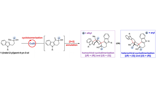 angew_chem's tweet photo. Diastereoselective Biomimetic Synthesis of Dimeric Tetrahydrocarbazoles via a Copper(II)-Catalyzed Cycloisomerization-[3+2] Cyclodimerization Cascade (Beeraiah Baire and co-workers) @iitmadras, @beeraiah_ryam, @Roydebayan12 https://t.co/jJAhMeX69B https://t.co/wfL0dBFzIX