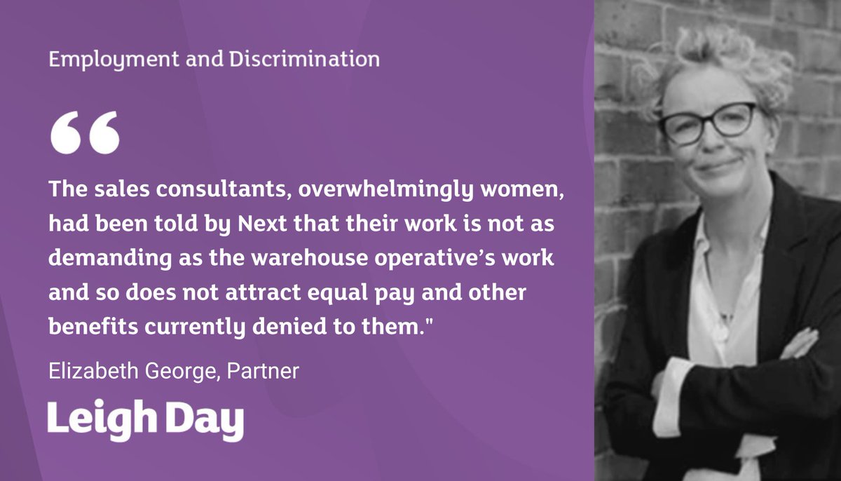 Over 2,000 Next store staff who are taking legal action against the national retailer for equal pay have won the second and crucial stage in their legal battle, which ruled their jobs are equal to warehouse jobs. They are represented by @Eli2a3ethGeorge leighday.co.uk/news/news/2023…