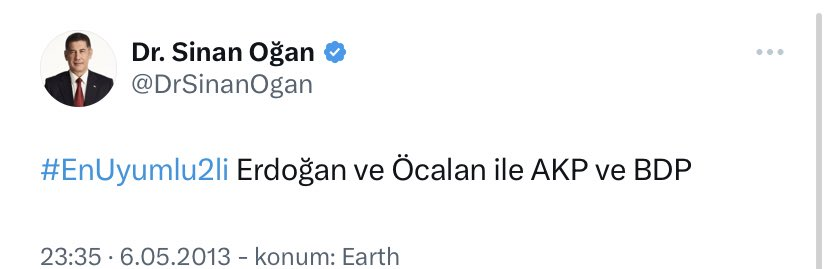ArsivUnutmaz's tweet photo. En uyumlu ikili; 
Erdoğan ile Öcalan, 
AKP ile BDP.

-Sinan Oğan https://t.co/xde6nX3AaR