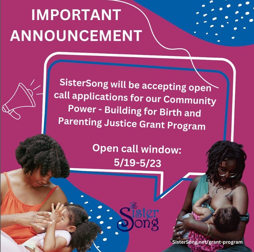 SisterSong_WOC's tweet photo. SisterSong is launching a multi-year community-based grant program to support Black, Indigenous, and People of Color (BIPOC) led grassroots groups doing a wide range of birth and parenting justice work. APPLICATIONS DUE TODAY! Learn more/apply: https://t.co/IlbnhzGP3c. https://t.co/P21o2UIBIc