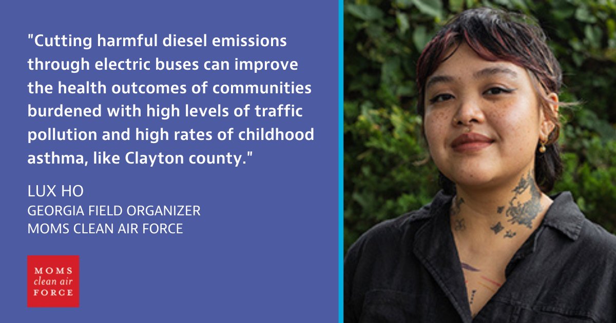 Last week, our Georgia field coordinator Lux Ho joined @EPA Region 4, Clayton County Public Schools & our partners in #Georgia to celebrate another $400 million in federal grant funding for zero-tailpipe-pollution electric school buses. #CleanRide4Kids