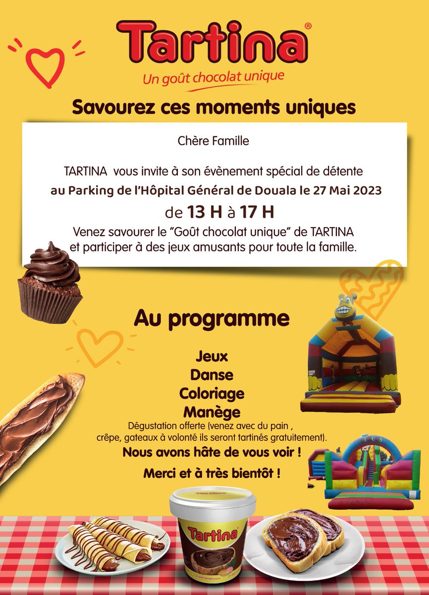 PublicityAgence's tweet photo. Hello,
Souscris à ces 02 événements au choix et viens t'amuser GRATUITEMENT avec les enfants... Nous organisons avec Tartina et Chococam, un manège géant et 100% gratuit les 27 et 28 mai 2023.
Souscription sur les liens : 
https://t.co/qgZtopzzsA

https://t.co/cMgnQDI0cJ https://t.co/QABEKVvNbo
