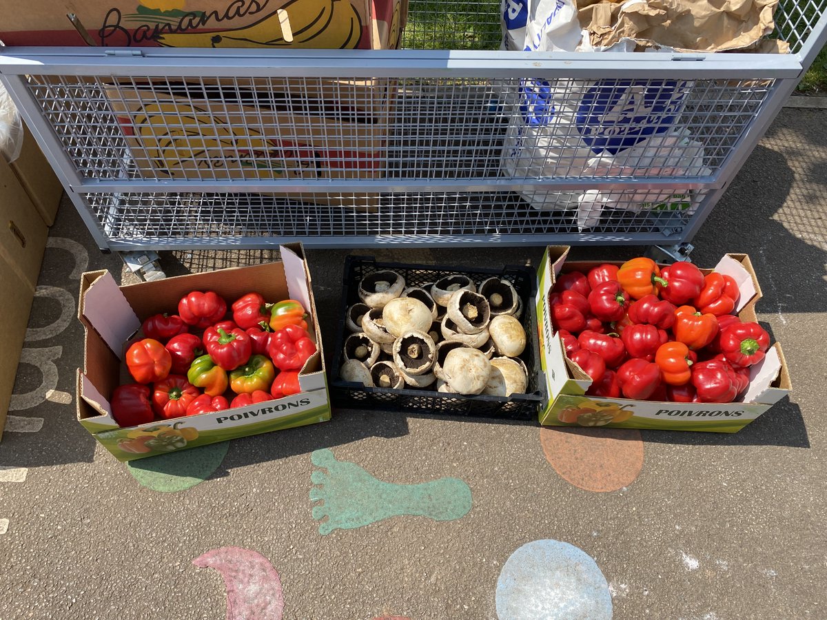 EACTBannermanRd's tweet photo. Today we had a huge food donation from an ex-pupil's dad. There was bread, cheese, potatoes, peppers,  and mushrooms. Lovely to see our community helping each other! #believeyoucan #allchildrenallbackgroundsallsucceeding #collaboration #responsibility #respect #bekind https://t.co/nMKOT3bwX2