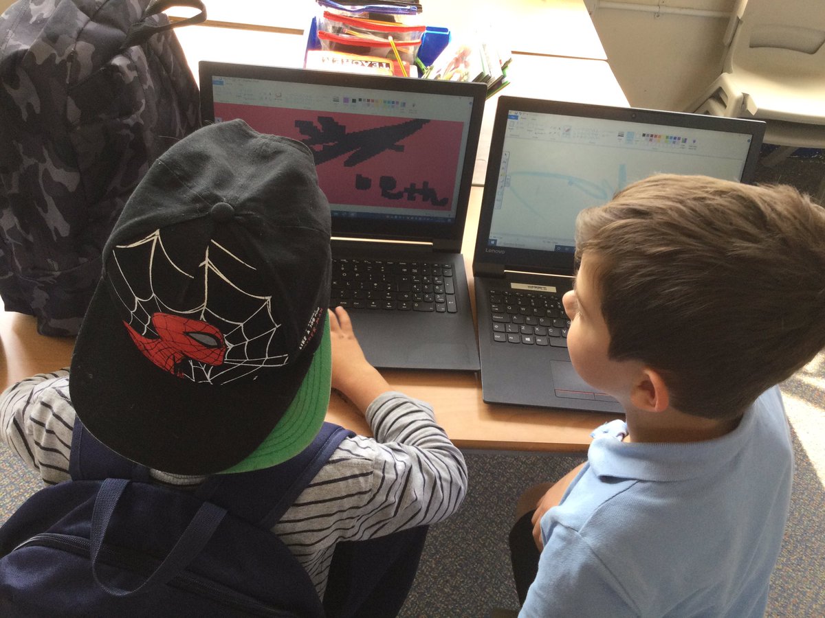 hillviewprimary's tweet photo. We had our first successful computing club this afternoon where we have been using laptops! We revisited how to turn on and navigate using the laptop before getting creative designing our own pictures on paint. We then printed these and took them home! #hillviewcomputing 💻🎨 https://t.co/594YklmOJ6